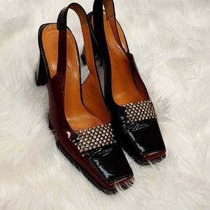 Hermes square toe pumps 37